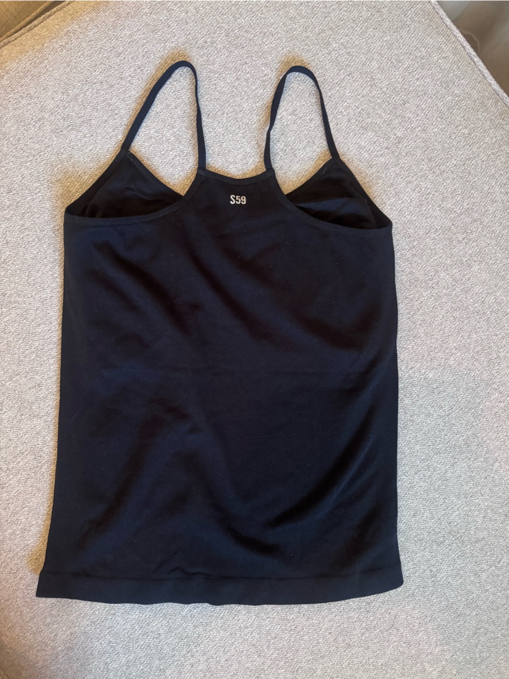 Splits59 black, stretch workout tank with shelf bra -M